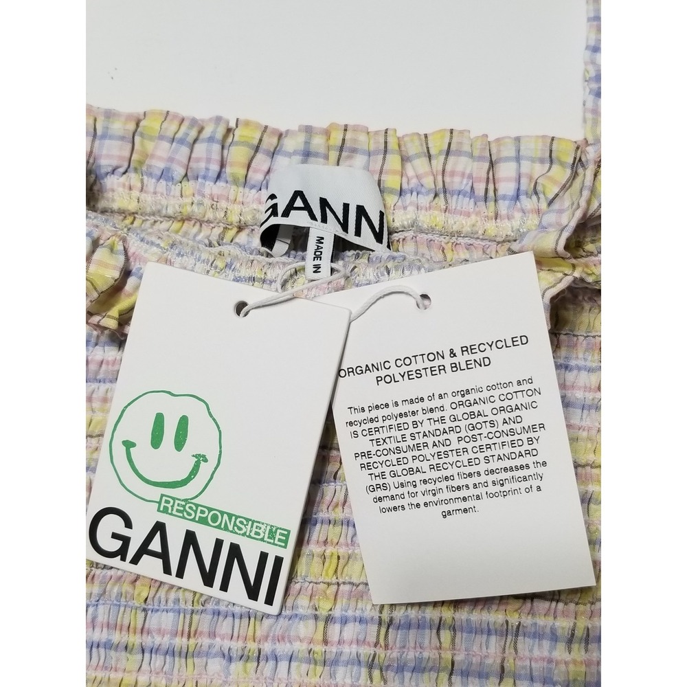 NWT GANNI Seersucker Check Midi Dress Multicolor Size EU 40/ US 8 $260 - Picture 13 of 16